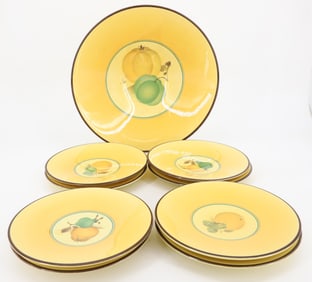 (9) ROYAL COPENHAGEN FRUIT PLATE SET