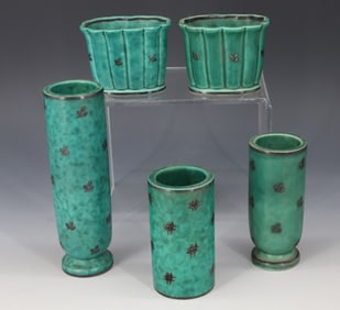(5) GUSTAVSBERG ARGENTA VASES