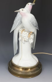 VINTAGE GEROLD & CO PORCELAIN BIRD LAMP