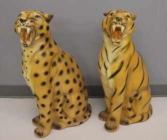 PAIR OF LARGE FLOOR CAT STATUES