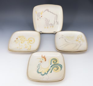 (8) GLIDDEN POTTERY ERNEST SOHN PLATES
