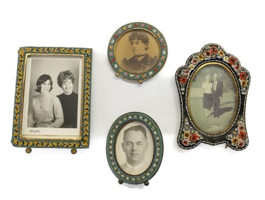 ANTIQUE ITALIAN GLASS MOSAIC PHOTO FRAMES