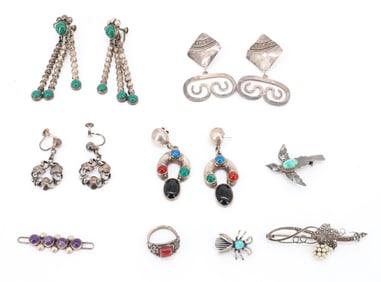 STERLING SILVER EARRING/JEWELRY LOT