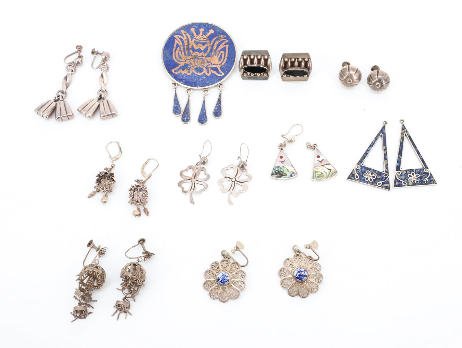 VINTAGE STERLING SILVER WITH HANS HANSEN, JFG AND OTHERS, JEWELRY LOT (1 of 5)