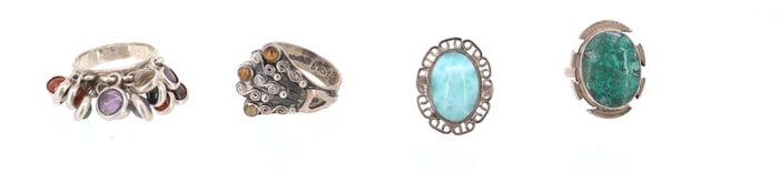 (4) STERLING SILVER RINGS