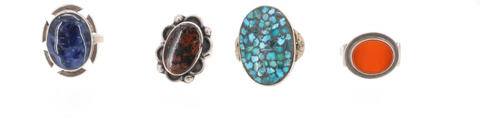 (4) STERLING SILVER RINGS