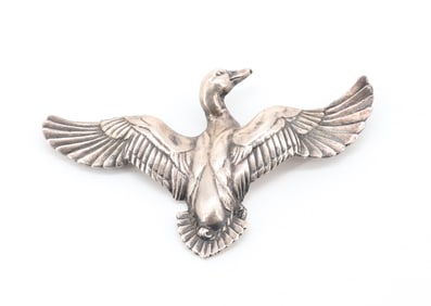 STERLING SILVER TEK-ART DUCK BROOCH