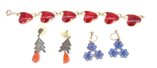 STERLING SILVER/ENAMEL JEWELRY