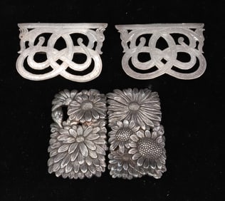 (2) SILVER BELT BUCKLES