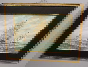 C.S. JONES THREE SHIP PAINTING