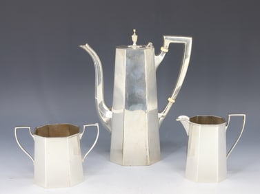 STERLING SILVER ART DECO COFFEE SET