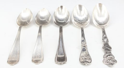 (6) ANTIQUE STERLING SILVER SPOONS