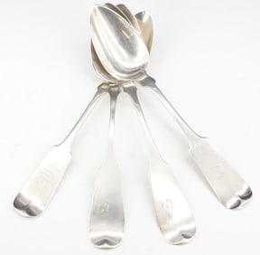 (4) COIN SILVER TABLE SPOONS
