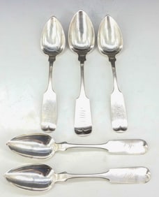 (5) COIN SILVER PORRIDGE SPOONS