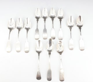 (10) EARLY COIN SILVER TEASPOONS