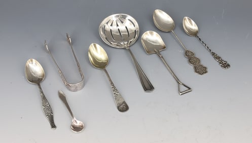 (8) ANTIQUE STERLING SILVER