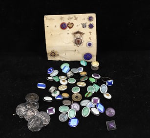ASSOCIATION PINS, CUFFLINK TOPS, BUTTONS