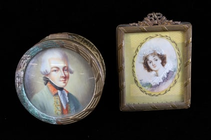 (2) FRENCH MINIATURE PAINTINGS