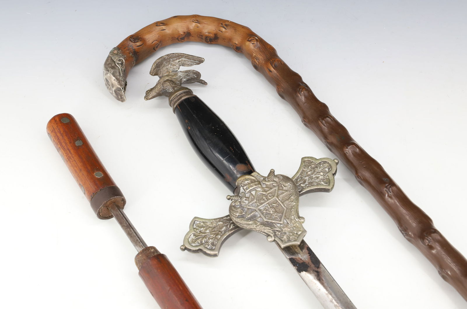 (3) K OF C SWORD, SWORD CANE AND STERLING TOP CANE (1 of 11)