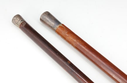 (2) STERLING TOP CANES