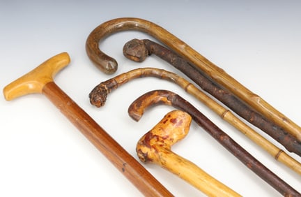 (6) WOOD CANES
