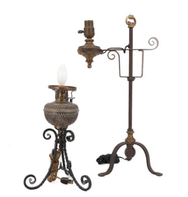 (2) WROUGHT IRON TABLE LAMPS