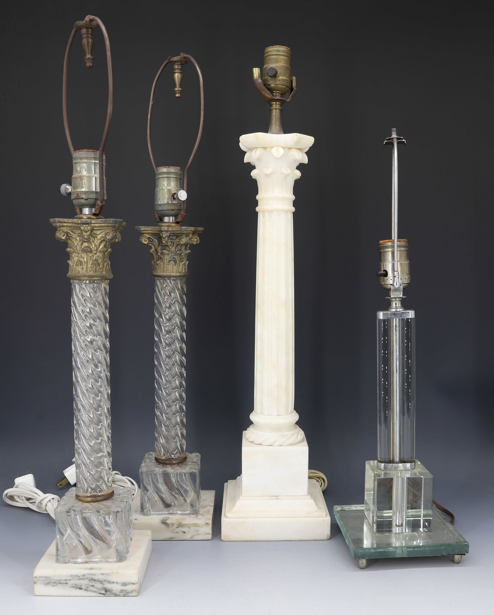 (4) TABLE LAMPS  CORINTHIAN COLUMNS/ART DECO (1 of 11)