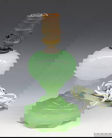 ART DECO JADEITE GLASS LAMP (1 of 3)