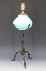 WROUGHT IRON/POTTERY TABLE LAMP
