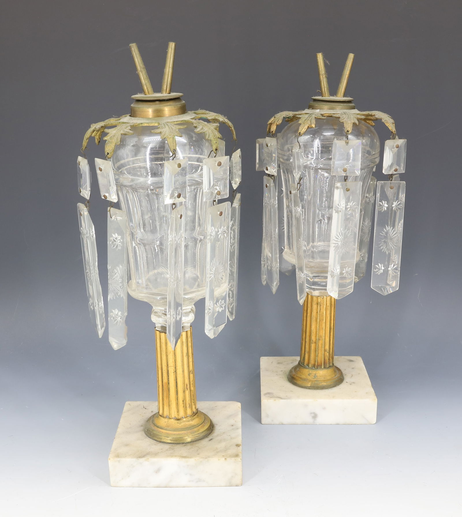 AMERICAN EARLY PRESSED GLASS CAMPHINE LAMPS (1 of 5)