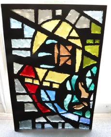 MID CENTURY COLOR GLASS/CEMENT