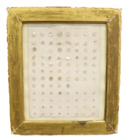 FRAMED ANTIQUE CARD OF BUTTONS