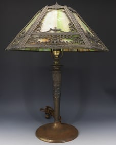 SLAG GLASS TABLE LAMP
