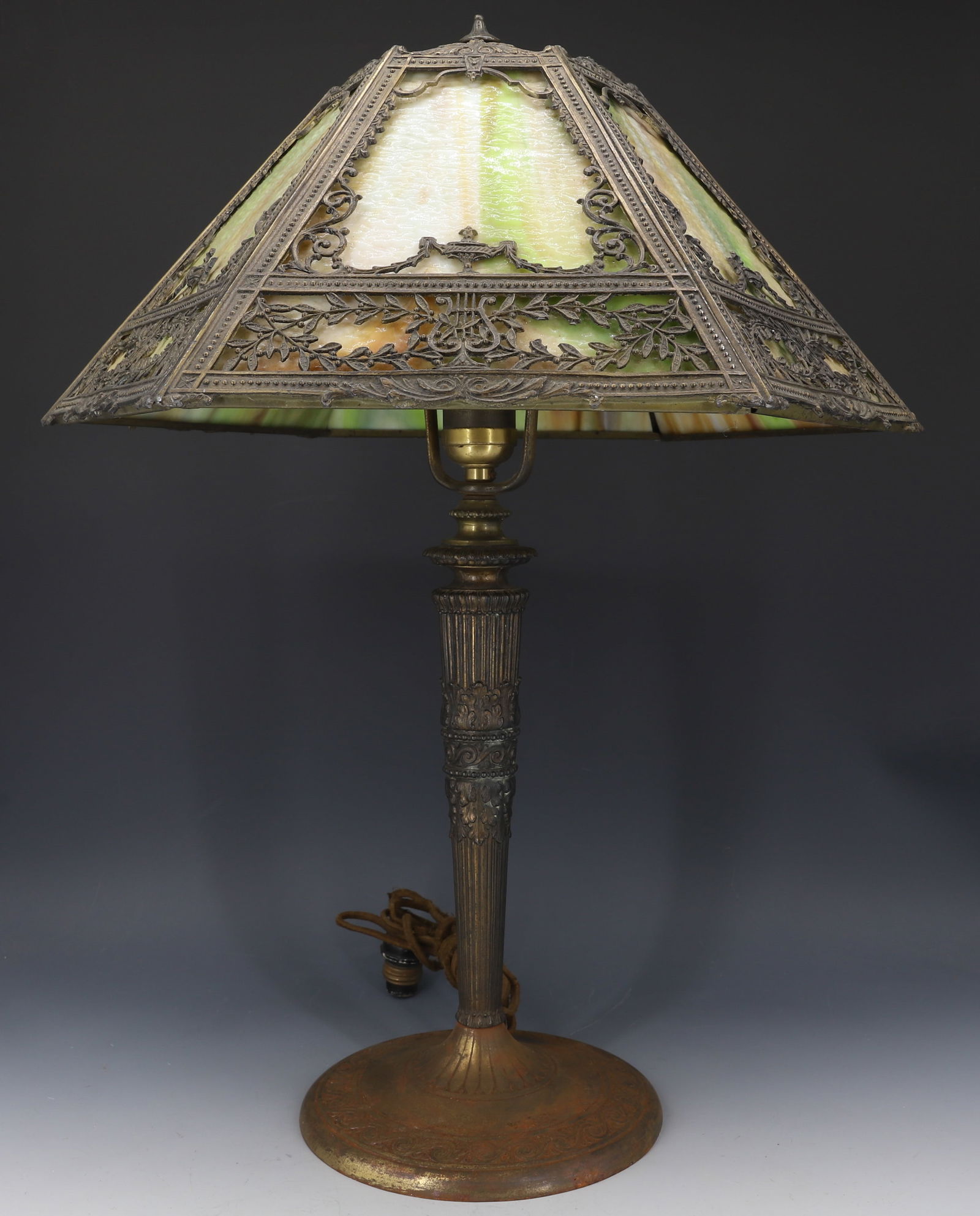 SLAG GLASS TABLE LAMP (1 of 10)