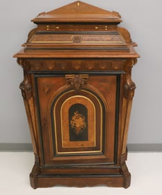 VICTORIAN EASTLAKE WALNUT MUSIC CABINET