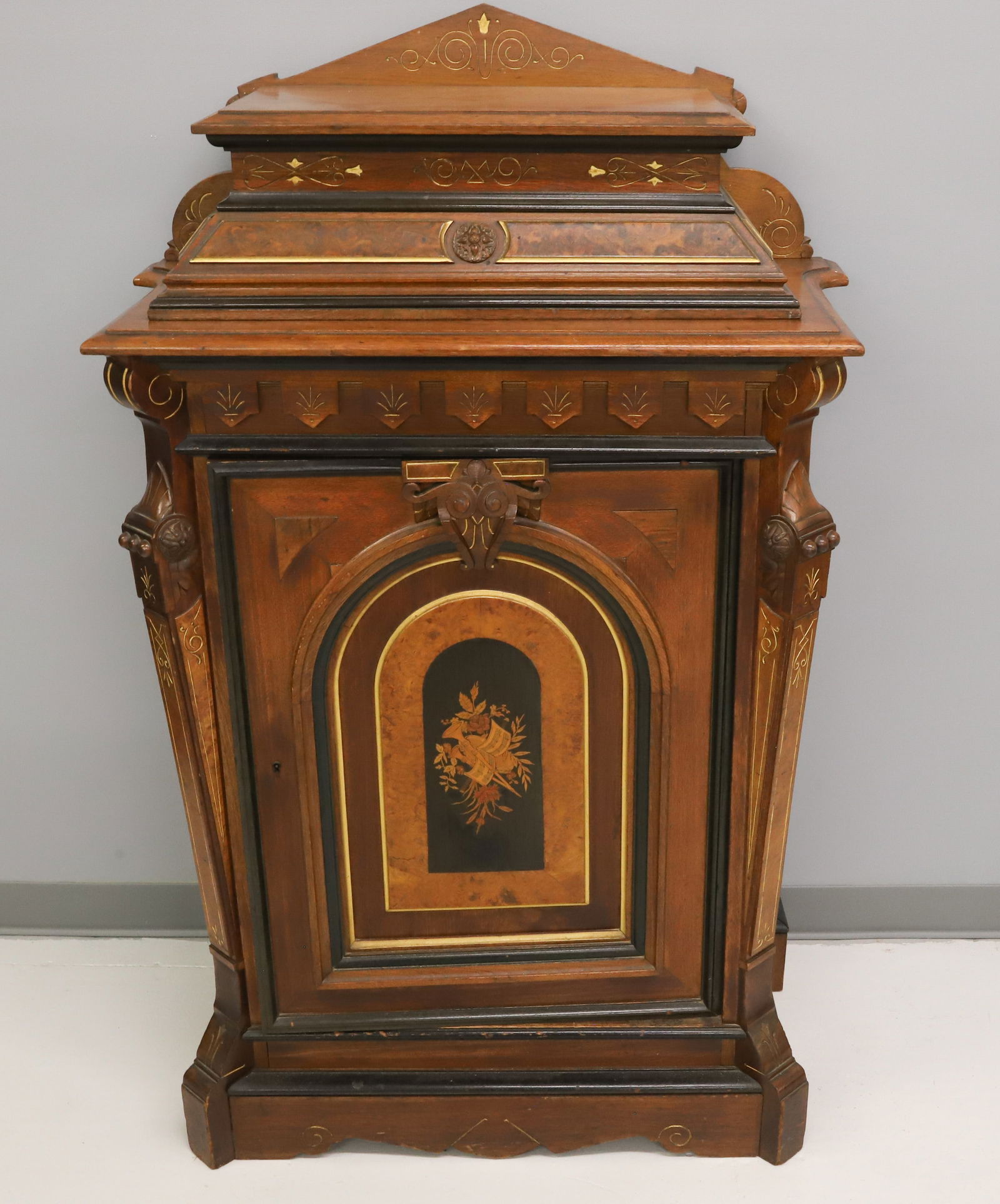 VICTORIAN EASTLAKE WALNUT MUSIC CABINET (1 of 7)