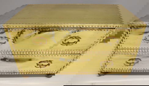 VINTAGE SARREID BRASS TABLE CHEST
