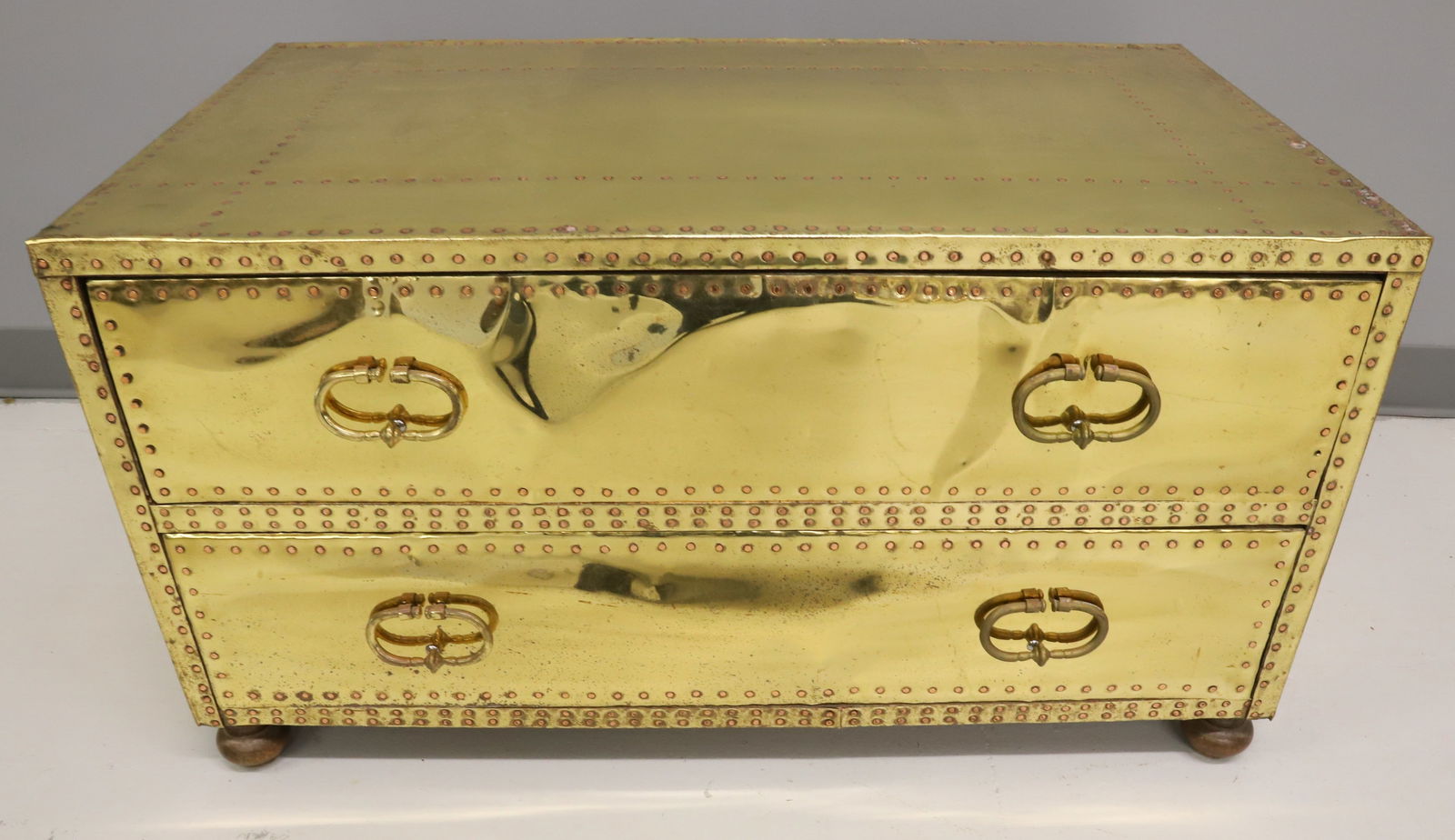 VINTAGE SARREID BRASS TABLE CHEST (1 of 7)