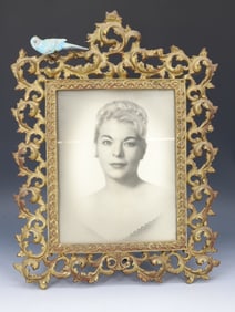 ANTIQUE CAST IRON BRONZE PLATED PHOTO FRAME