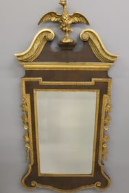 ORNATE CHIPPENDALE MIRROR WITH EAGLE FINIAL