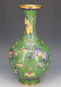 CLOISONNE GREEN VASE