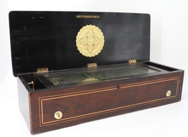 (12) TUNE MUSIC BOX ROSEWOOD VENEER, B.A. BREMOND