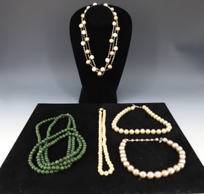 8MM DOUBLE STRAND JADEITE BEADS LOT