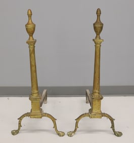 AMERICAN FEDERAL TALL ANDIRONS