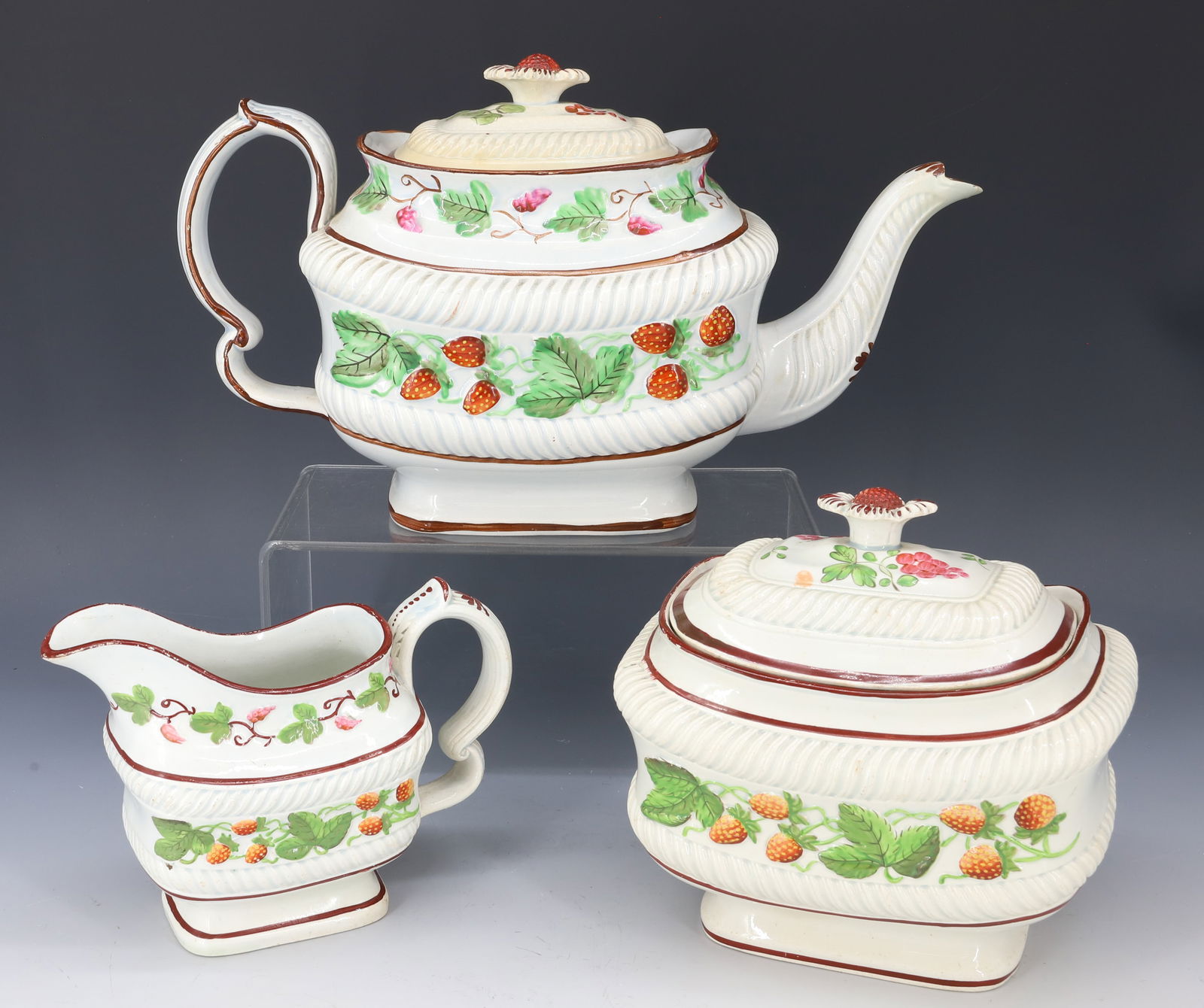 (3) SOFT PASTE STRAWBERRY TEA SET (1 of 8)