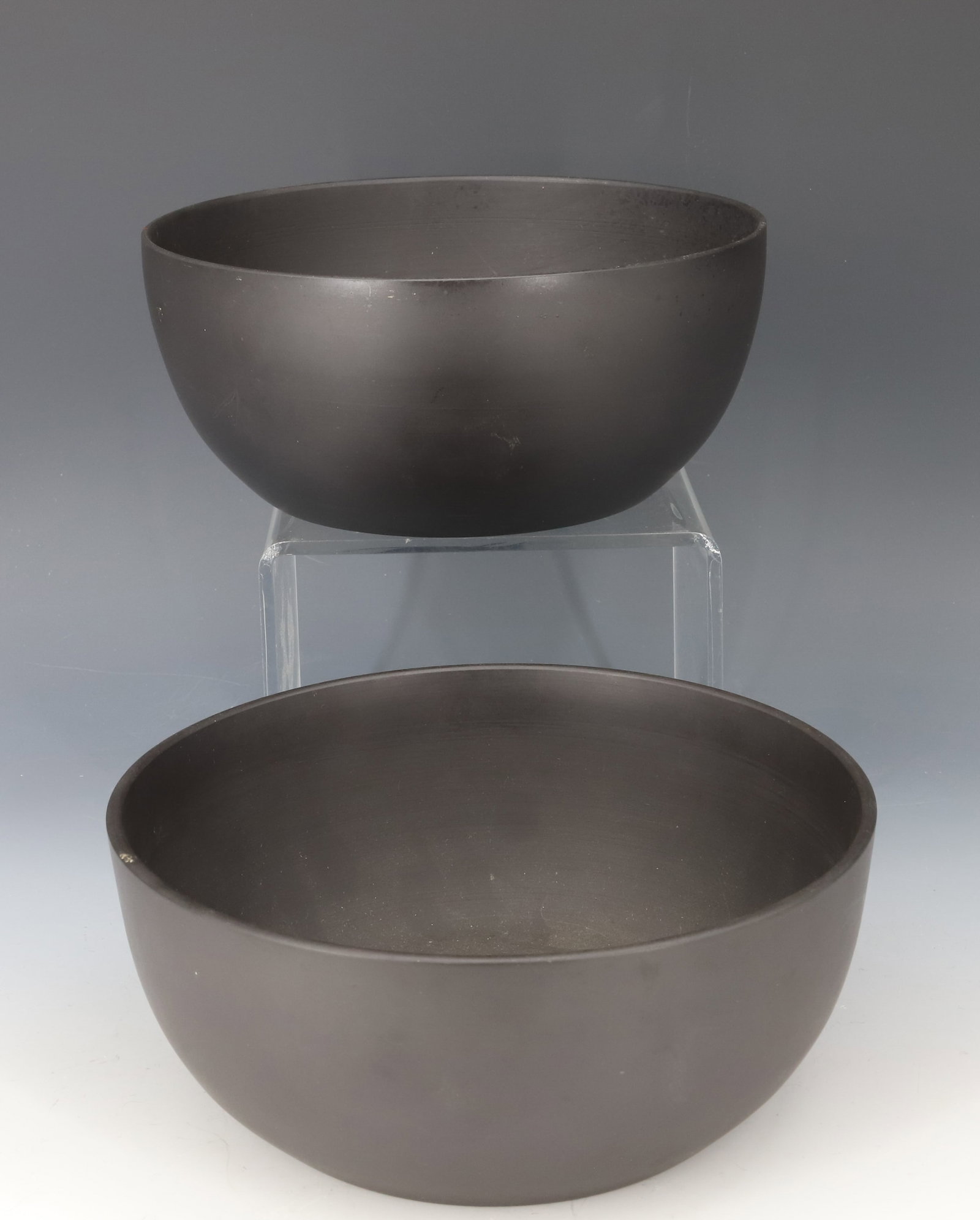 (2) WEDGWOOD BLACK BASALT BOWLS: BOTH MARKED MADE IN ENGLAND, WEDGWOOD 3" X 7 1/4" PLEASE READ CAREFULLY - Terms for Purchasing and Shipping of Auction Items. Please read carefully before bidding. Hartzell’s Auction Gallery. Hartze