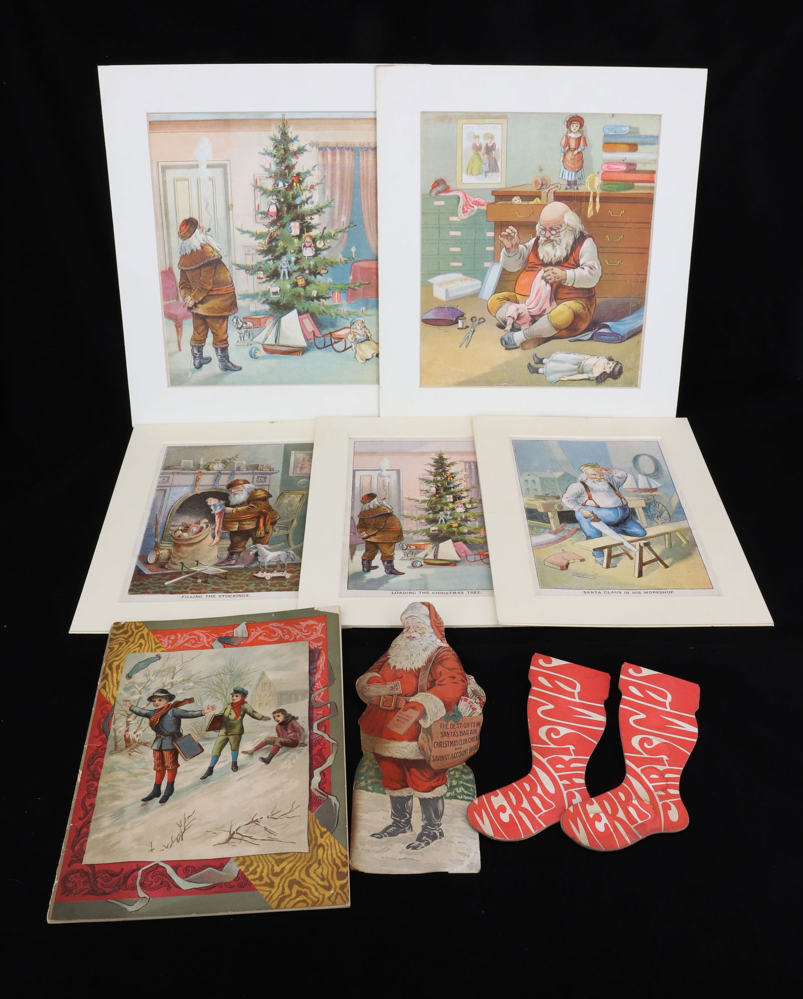 LOT OF VINTAGE CHRISTMAS /SANTA CLAUS PAPER GOODS (1 of 6)