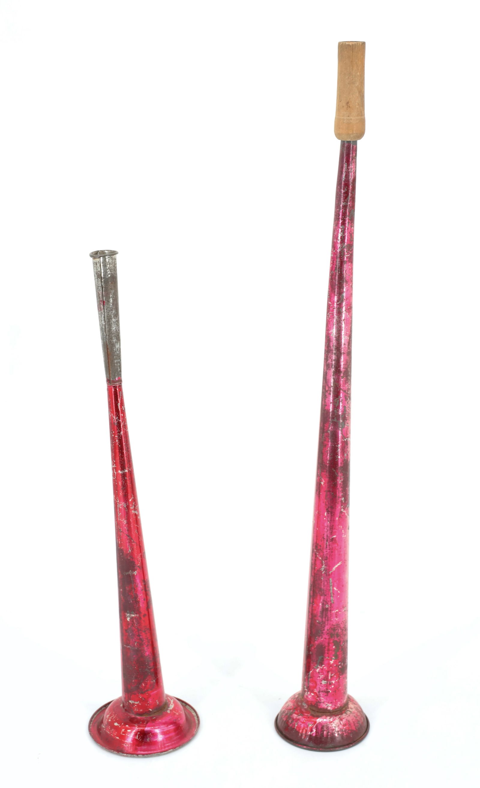 (2) RED TIN HORNS / NOISEMAKERS (1 of 3)