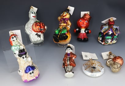(8) VINTAGE CHRISTOPHER RADKO GLASS HALLOWEEN ORNAMENTS