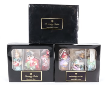 VINTAGE CHRISTOPHER RADKO "NUTCRACKER SUITE I,II,III" GLASS ORNAMENTS